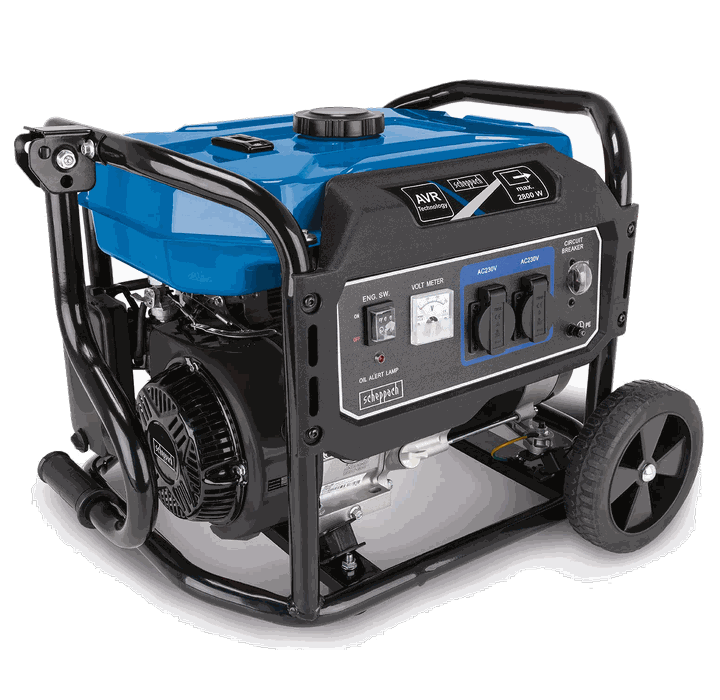 Scheppach SG3200x Benzin-Stromerzeuger 2800 W – Synchrongenerator mit 2.500 Watt Dauerleistung
